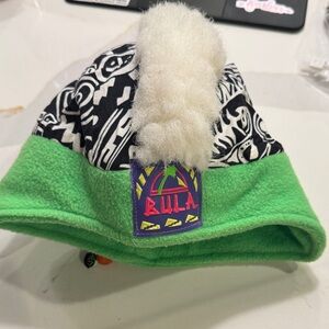 Bula Vintage Kids Green and Black Graphic Hat with White Mohawk